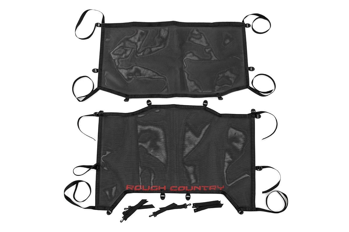 Jeep Wrangler Unlimited Mesh Bikini Top Plus - Rough Country - Black - '18-'23